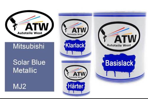 Mitsubishi, Solar Blue Metallic, MJ2: 1L Lackdose + 1L Klarlack + 500ml Härter - Set, von ATW Autoteile West.